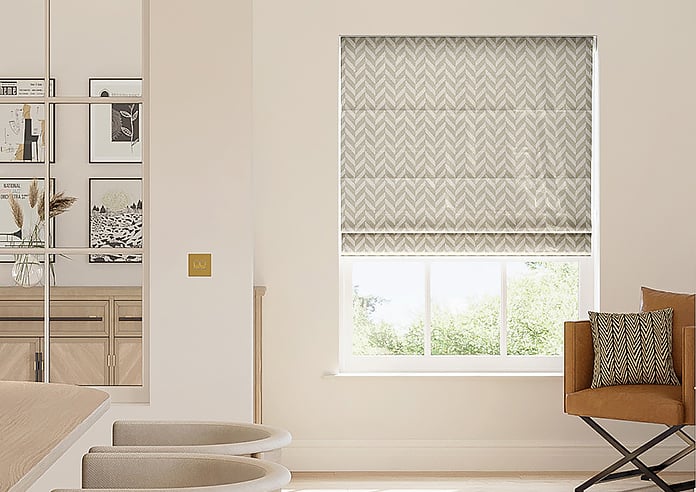 Chevron Stripe, Taupe - Motorised Roman Blind - Image 3